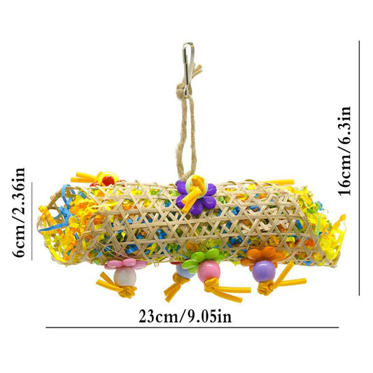 3pcs Bird Toy Parrot Gnawing Supplies Utensils Brushed Rattan Ball