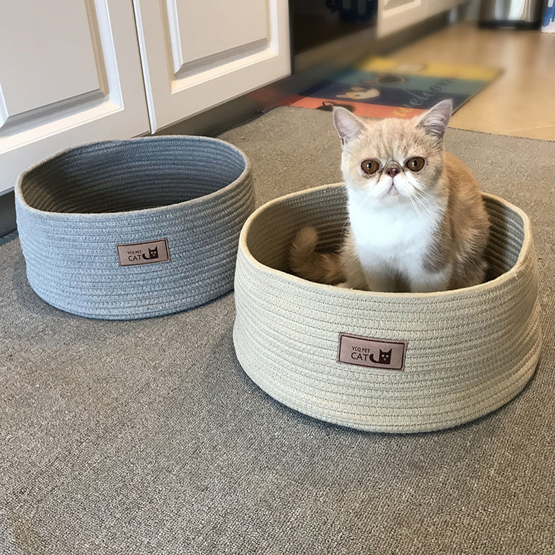 Cat Litter Small Dog Kennel Round Bed