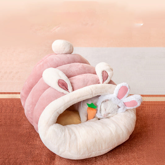 Soft Cat Bed Mat Sleeping Bag House Wicker Dog Basket