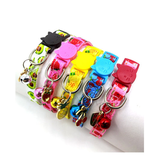 Pet Print Bell Cat Collar Strap