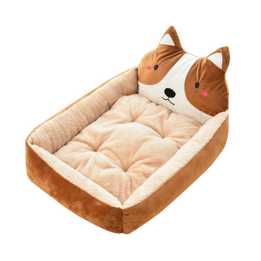 Large Pet Cat Dog Bed 7colors Warm Cozy House Soft Fleece Nest