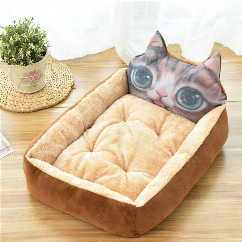 Large Pet Cat Dog Bed 7colors Warm Cozy House Soft Fleece Nest