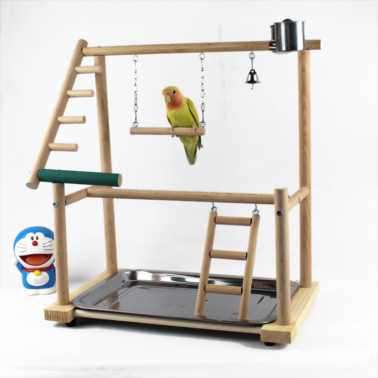 Bird Stand Desktop Training Cockatiel Playground Toy Swing Climbing