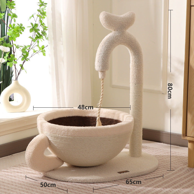 Sisal Cat Scratching Post And Bed Combo Extra Scratchable Toy