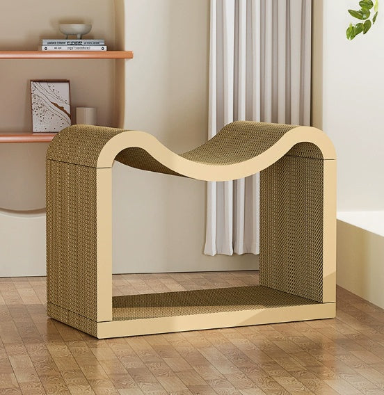 Cat Bed Scratching Post Wooden Vertical Sofa Corrugated Paper House