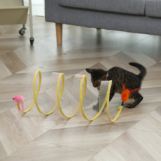 Cat Pets Toys Mouse Shape Balls Foldable Kitten Play Tunnel Funny