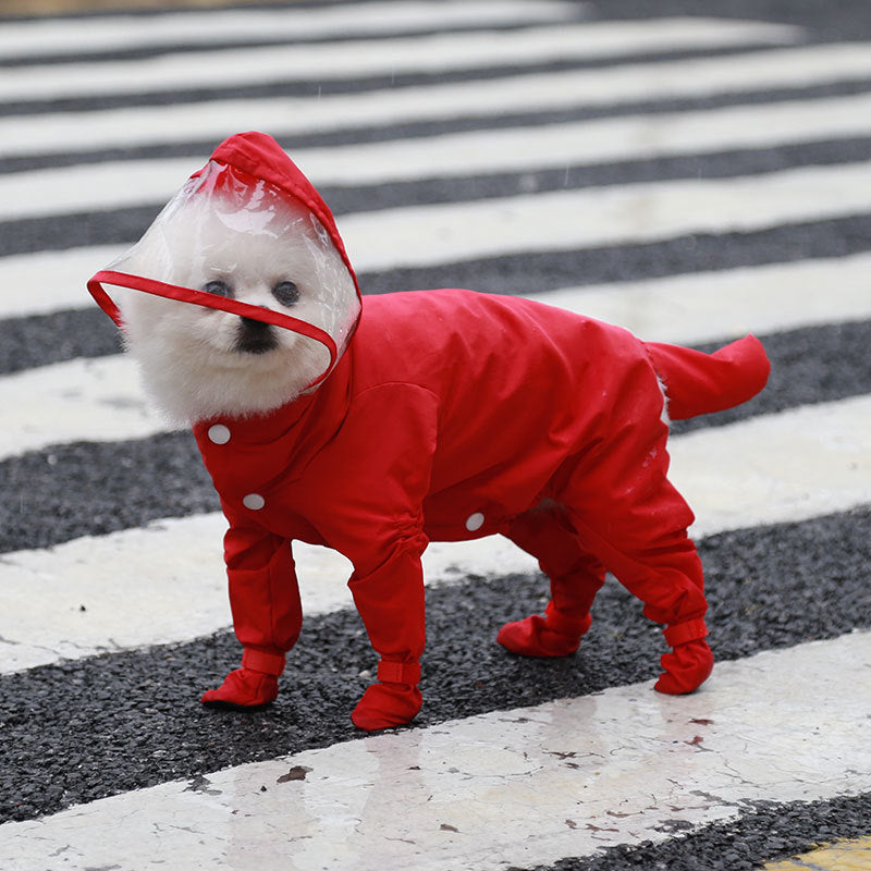 Pet Cat Dog Four-legged All-inclusive One-piece Waterproof Raincoat