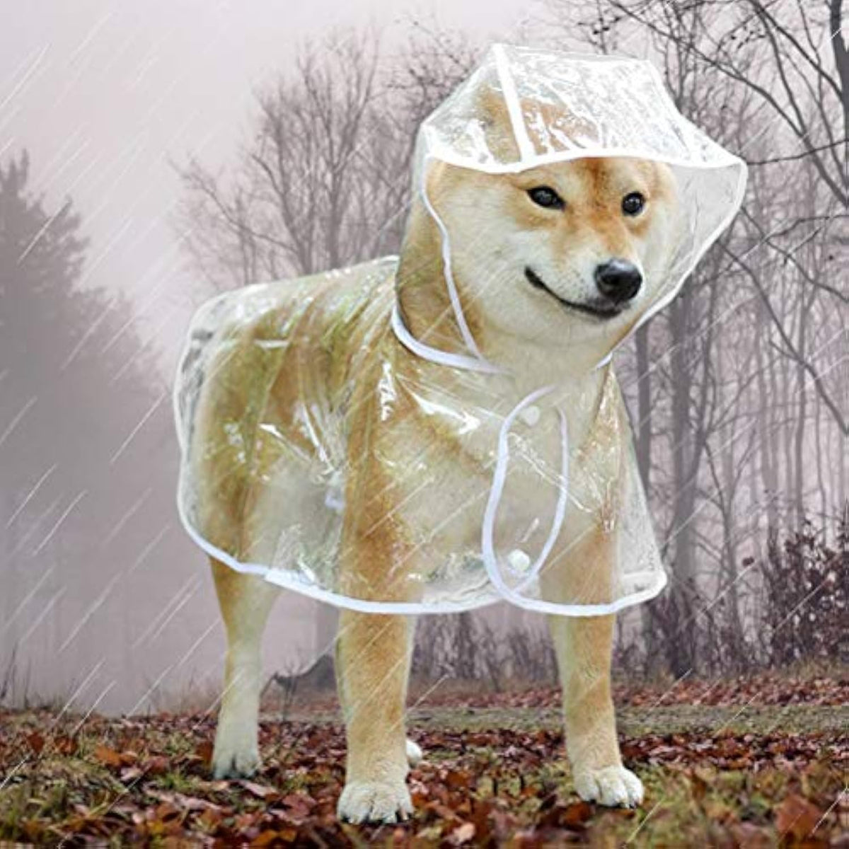 Clear Raincoat For Small Medium Dogs Pet Waterproof Clothes With