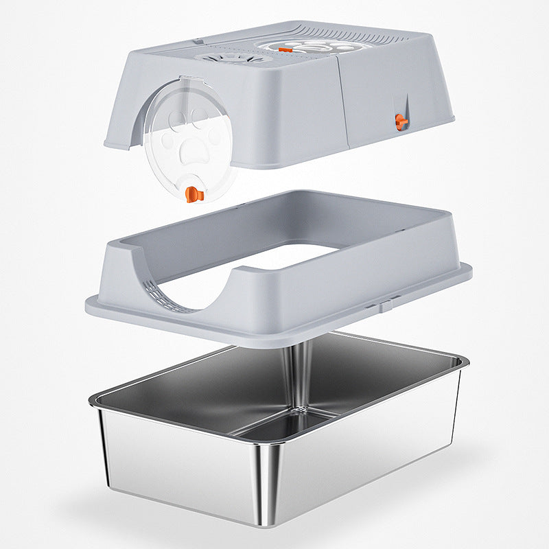 Detachable Semi-enclosed Cat Litter Box
