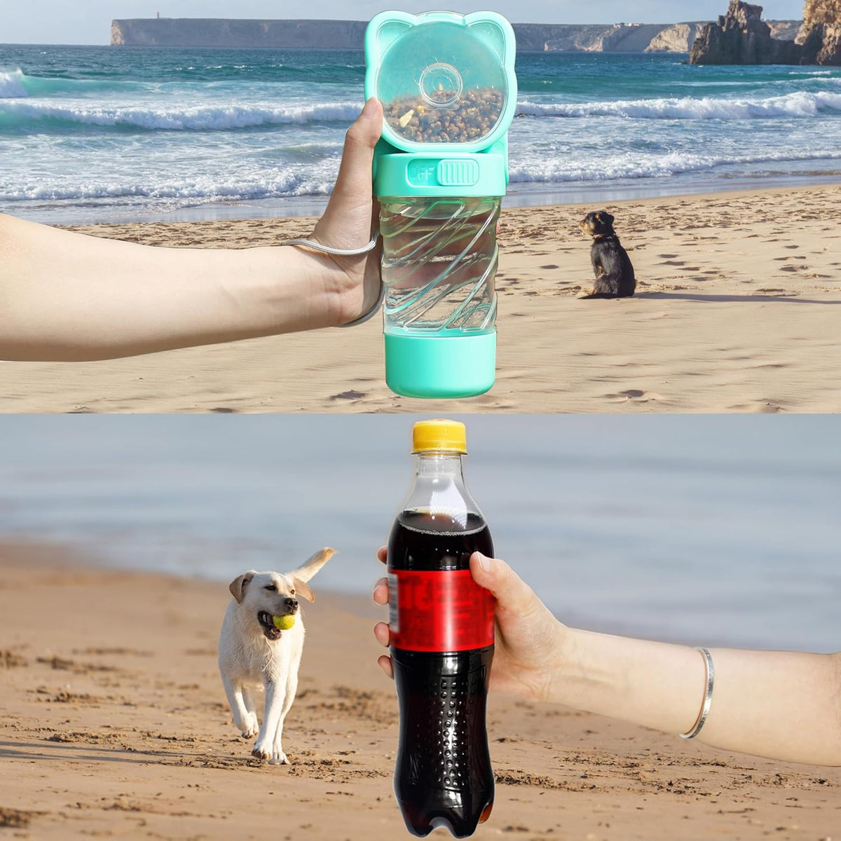 3-in-1 Pet Water Bottle Outdoor Portable Dog With Food Container