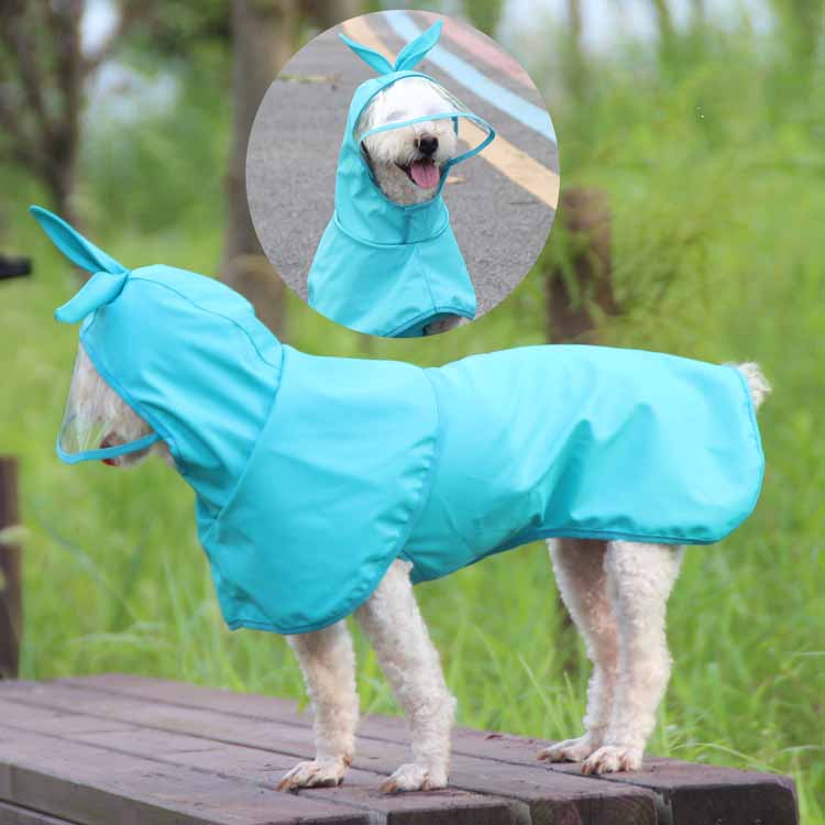 Transparent Brim Waterproof Pu Dog Raincoat