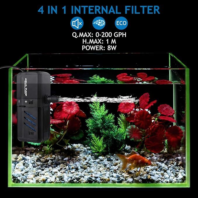 4 In 1 Aquarium Fish Tank Filter Water Internal Purifier Oxygen Wave