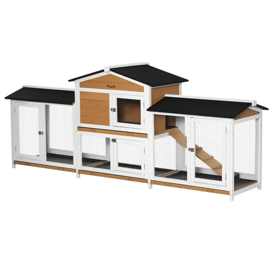 Wooden Rabbit Hutch Bunny Cage Pet Playpen House Enclosure With