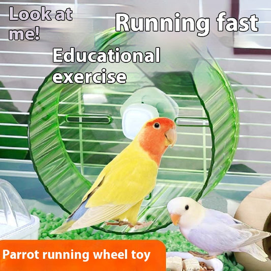 Parrot Wheel Running Toy Relieving Stuffy Self-hi Xuanfeng Peony