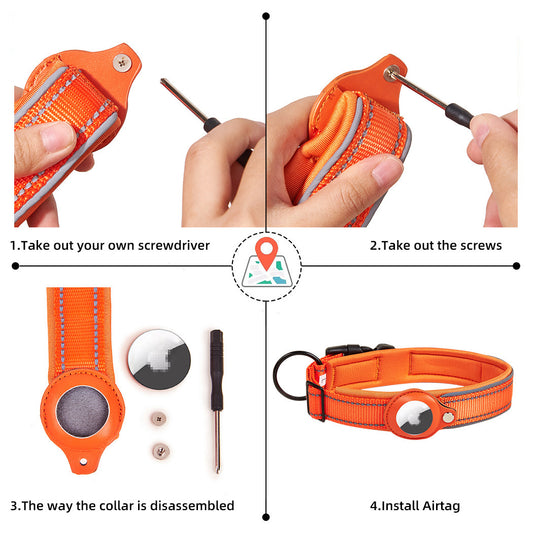 Original Airtag Case Leather Dog Cat Traction Collar For Airtags