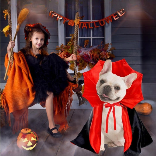 Cute Halloween Pet Costumes Cosplay Vampire Cloak For Small Dog Cat