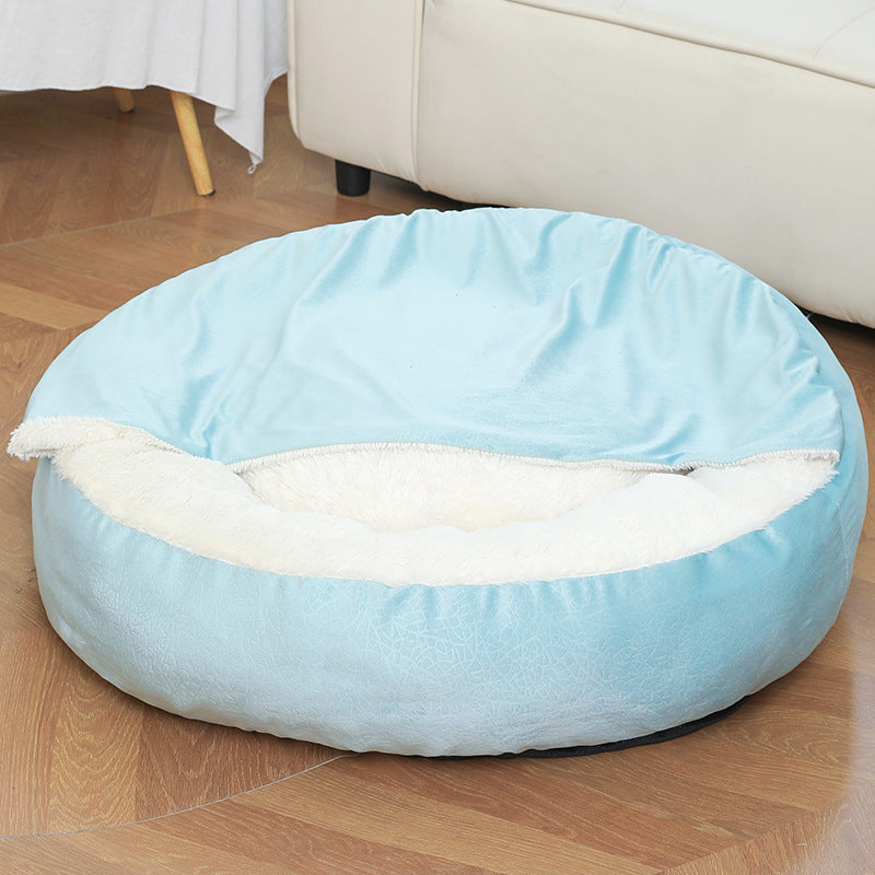 Orthopedic Dog Bed With Hooded Blanket Winter Warm Waterproof Dirt