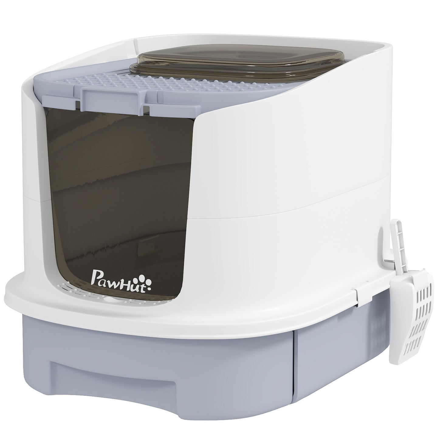 Covered Cat Litter Box With Lid Drawer Scoop Top Entry Deodorizing