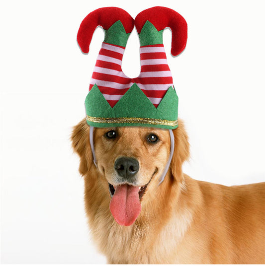 Pet Christmas Funny Striped Clown Hat Dog Ornaments Supplies