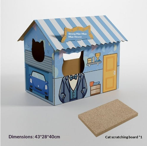 Cat Villa All-in-one Scratching Post Bedthickened Corrugated Paper