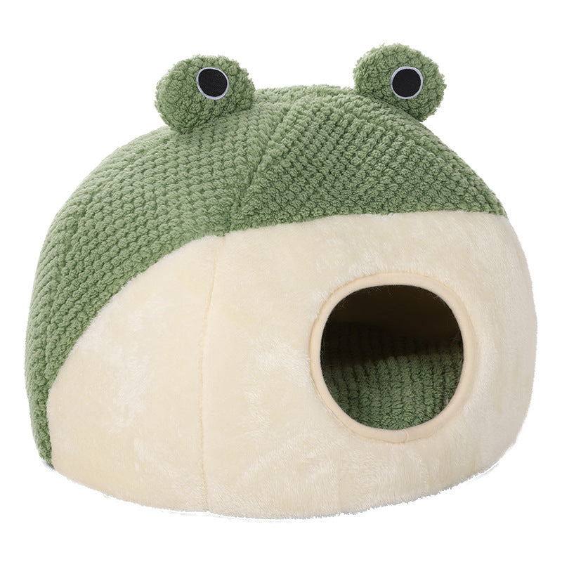 Pet Cat Dog Nest Little Frog Series Warm Plush Mat Autumn Winter