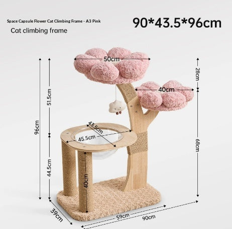 Compact Space-saving Cat Tree With A Cozy Nest And A Durable