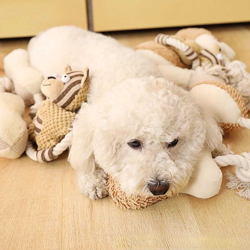 Pet Cotton Rope Toy Dog Sound Canvas Molar Teeth Cleaner