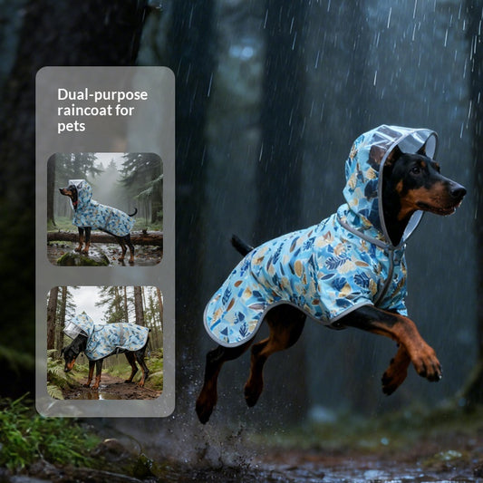 Dog Raincoat Waterproof Hoodie Pet Clothing Outdoor Walking Shell