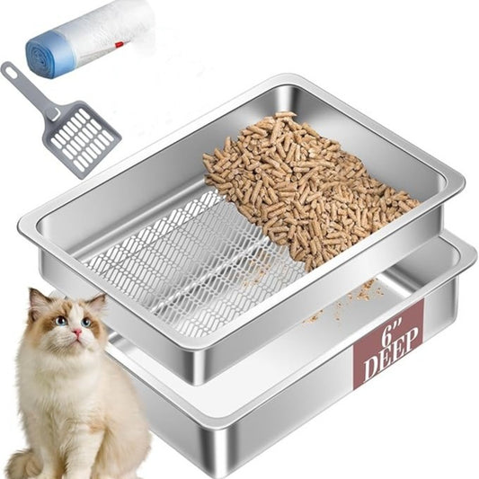 Stainless Steel Filter Cat Litter Box Detachable And Open-style