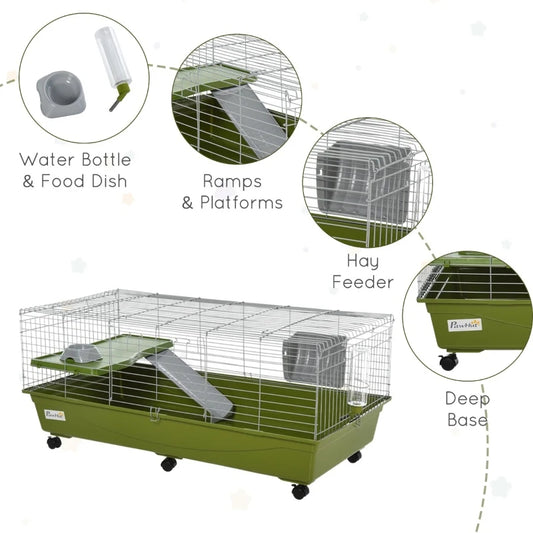 47 Small Animal Cage Chinchilla Guinea Pig Hutch Pet House With