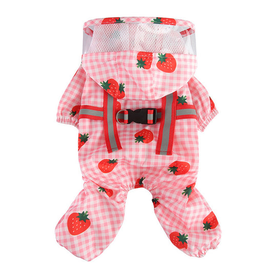 Pet Sound Dog Raincoat Four-legged Reflective Pattern Four Seasons