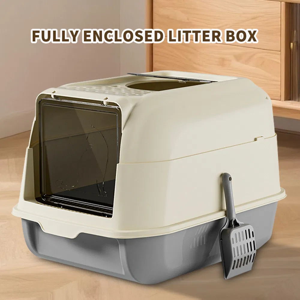 Double Door Cat Litter Box Allowing Cats To Enter The Bathroom More