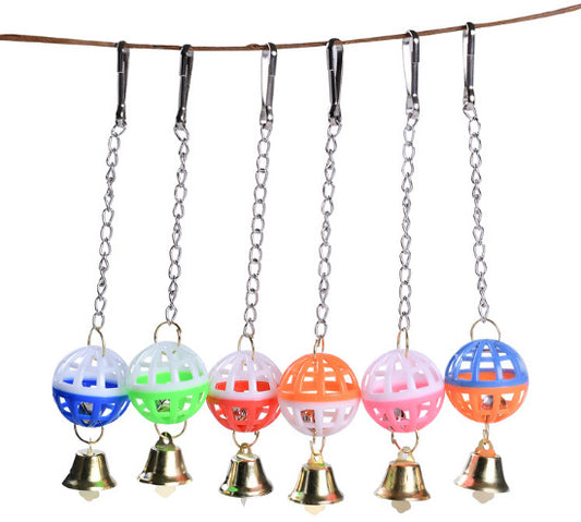 Bird Toy With Bells Two-tone Bell Pendant Parrot Sound Making