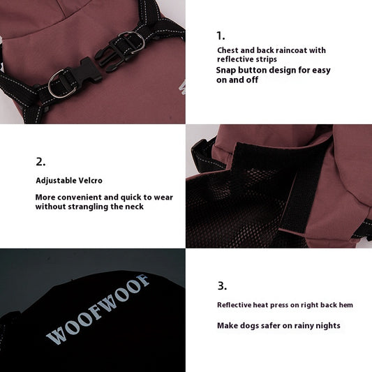 Puppy Dog Raincoat Four-legged Waterproof All-inclusive Poncho
