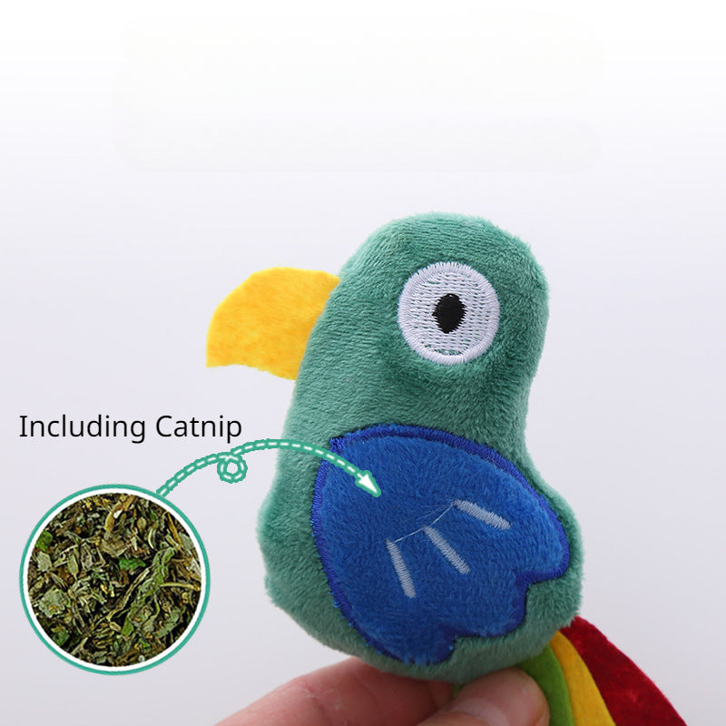 Cow Parrot Shape Cat Toy Cute Plush Animal Toys With Catnip