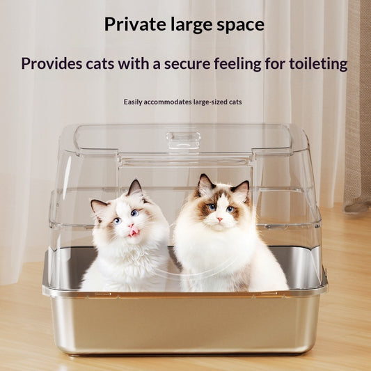 Odor-proof Fully Or Partially Enclosed Cat Litter Box With Splash