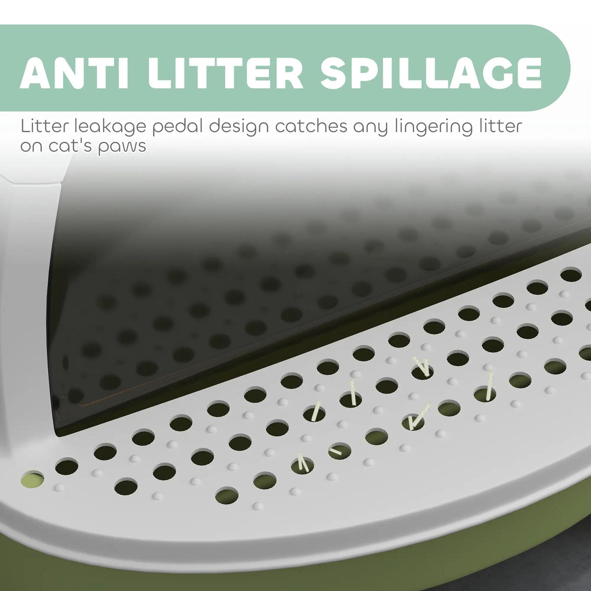 Green Cat Litter Box With Lid Scoop Deodorizing Bags