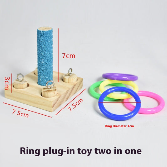 Bird Parrot Educational Toy Wooden Insert Column Puzzle Color