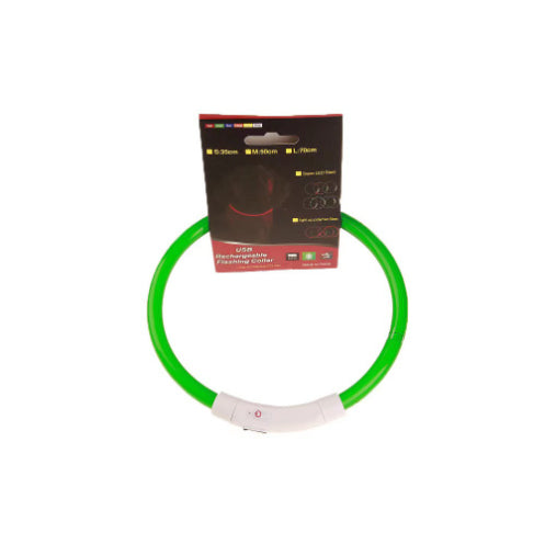 Pet Flashing Collar USB Rechargeable Glowing Necklace Safety Light