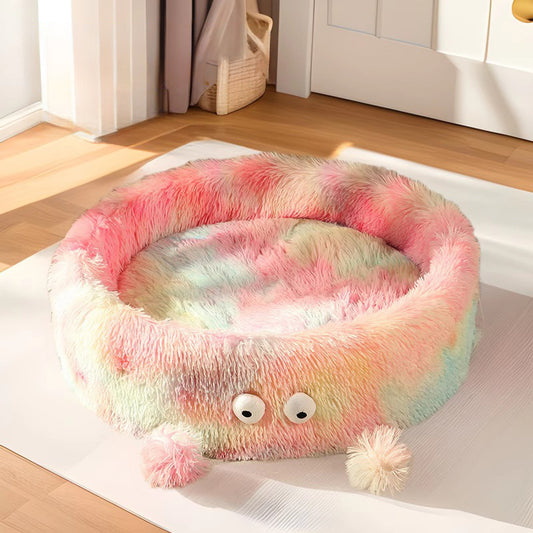 Winter Warm Cute Eye Small Monster Cat Bed Pet Round Nest Dog House