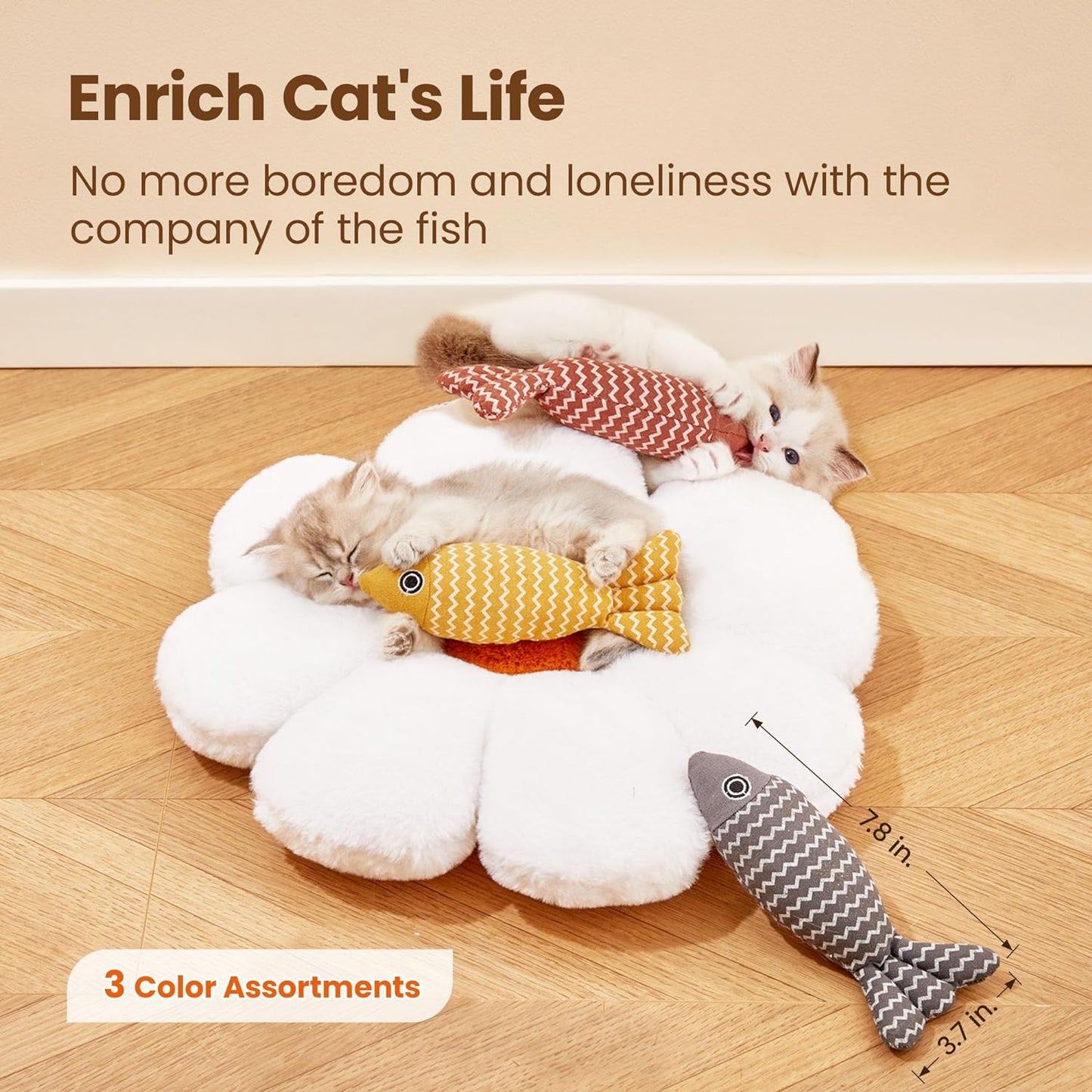 3 Pcs Catnip Toys Fish Cat Self Play For Indoor Cats And Kitten Toy