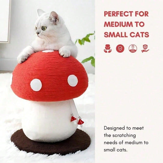 Mushroom Cat Scratching Post Unique Design Sisal Wrapped Ideal For
