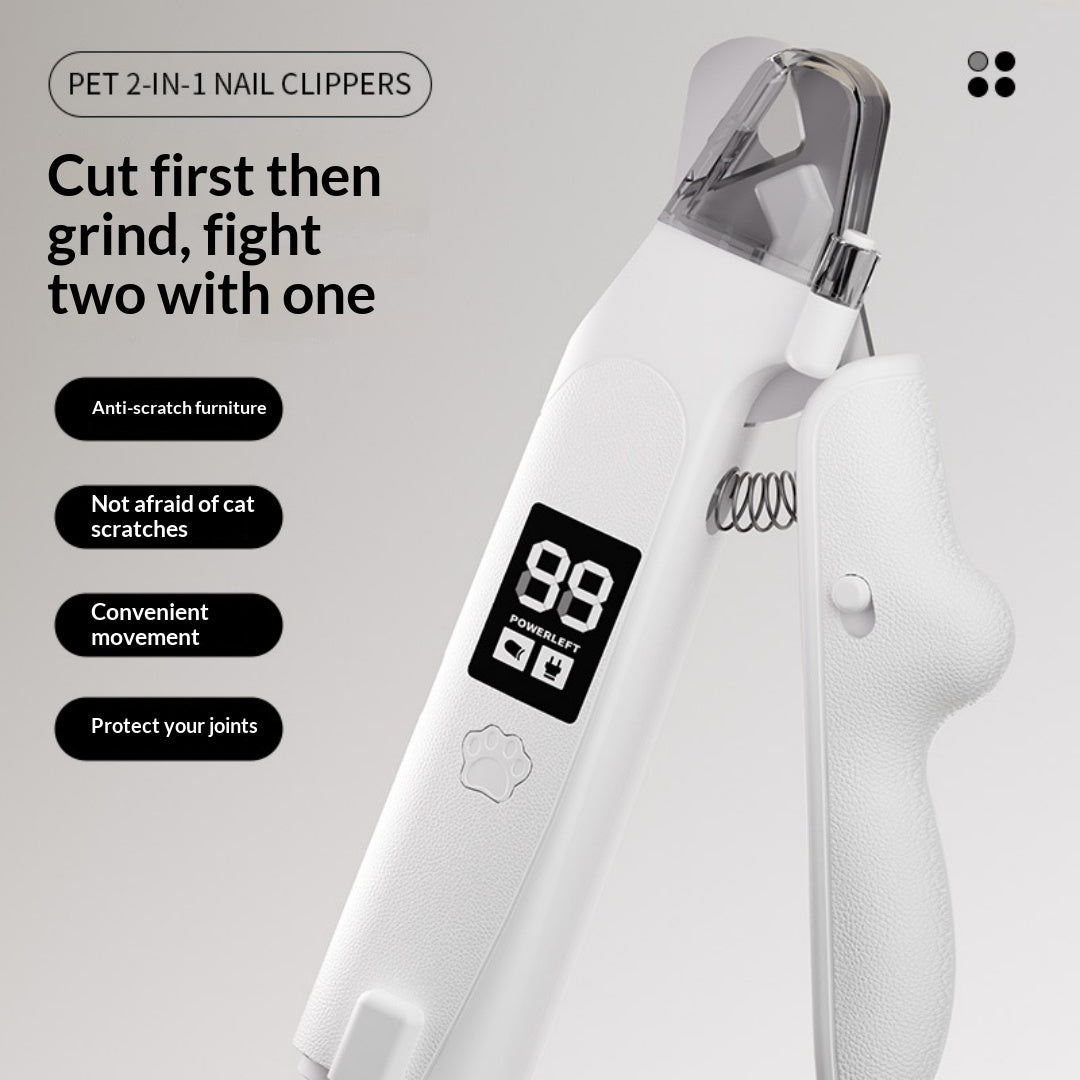2-in-1 Electric Pet Nail Clipper Grinder For Dogs Cats