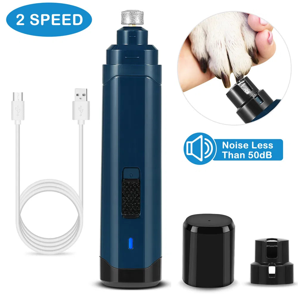 Dog Nail Grinder 2 Speeds Quiet USB Rechargeable Pet Professional