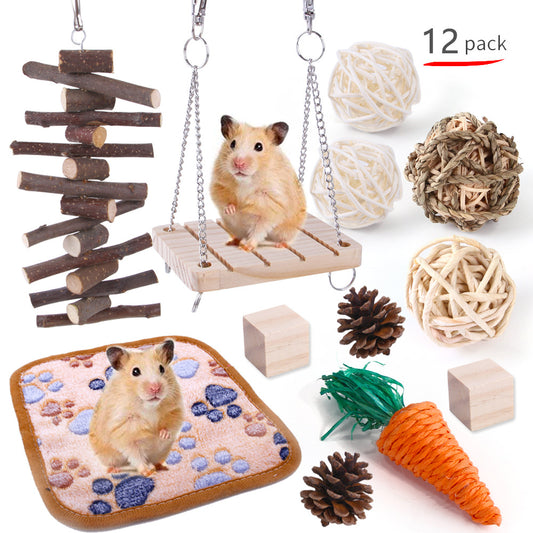 Pet Rabbit Guinea Pig Parrot Playing Molar Wooden Supplies