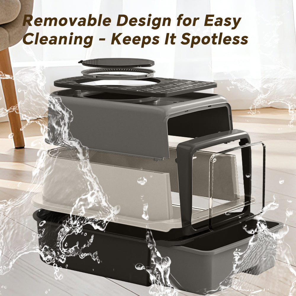 Front Flip Door Dual Opening Anti-splashing Anti-tracking Odor