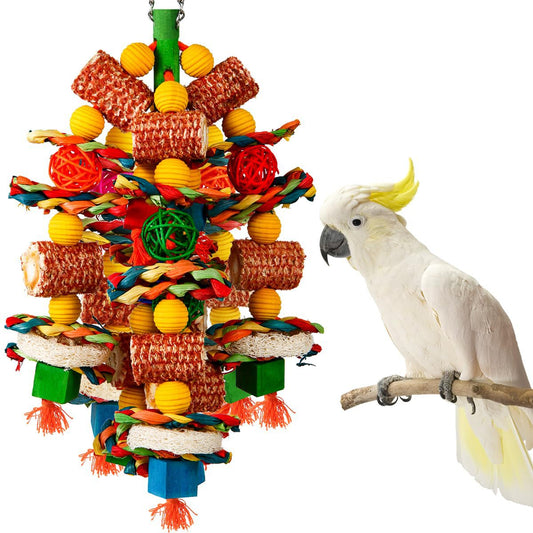 Parrot Bird Cage Accessories Natural Corncob Wooden Bite Toy