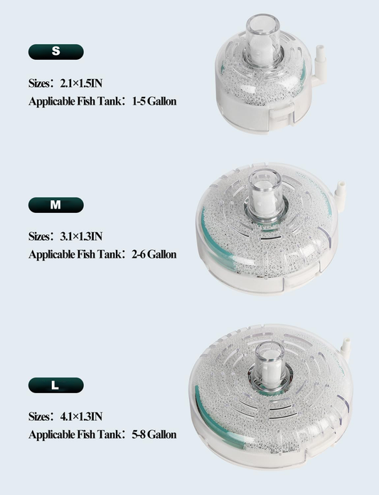 Mini Aquarium Sponge Filter Small Fish Tank Submersible Built-in
