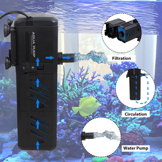 4 In 1 Aquarium Fish Tank Filter Water Internal Purifier Oxygen Wave