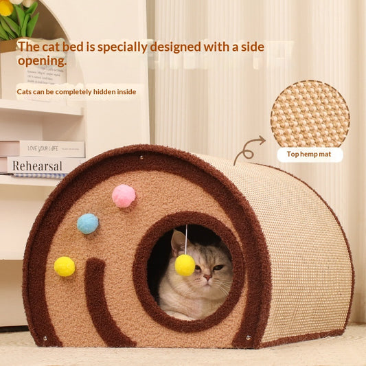Sisal Cat Bed And Scratching Post Extra-large Round Winter Nest